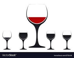 Silhouette Wine Glass Icon Symbol Logo