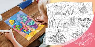 Summer Stained Glass Art Colouring