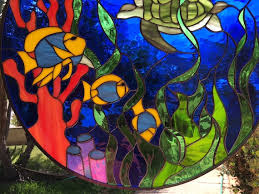 C Stained Glass Window Panel