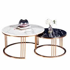 Polished Round Marble Top Coffee Table