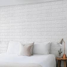 Art3d 30 Pcs L And Stick 3d Brick Wallpaper In White Faux Foam Brick Wall Panels For Bedroom Living Room 43 5sq Ft Pack