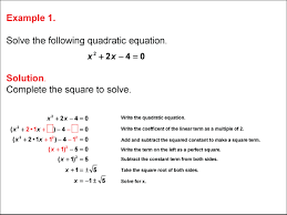 Math Example Quadratics Completing