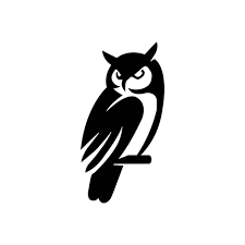 Elegant Wise Owl Bird Perch Logo Icon