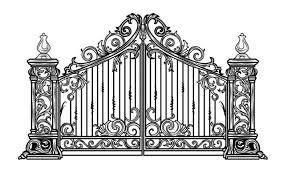 Iron Main Gate Design Vector House