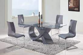 Modern Glass Wood Dining Table