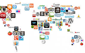 Social Media World Map Design Icon