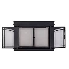 Fireplace Glass Doors Fenwick Large Black Fn 5702bl