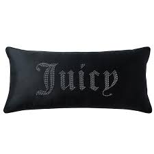 Juicy Couture Silver Rhinestone Pillow 16 X 36 16x36 Black