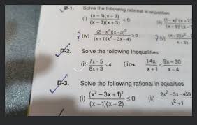 D 1 Solve The Following Rational In