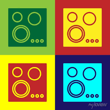 Color Gas Stove Icon Isolated On Color