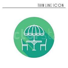 Thin Line Icons Set Table And Chair