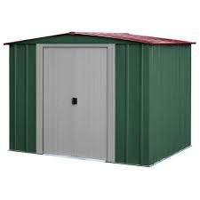 Red Metal Storage Shed With Gable Style