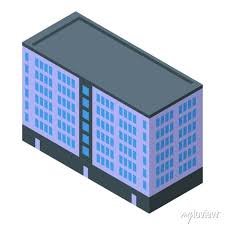 City Hotel Building Icon Isometric Of