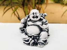 Small Laughing Buddha Stone Statue Zen