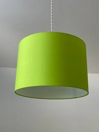 Lime Green Poly Cotton Drum Lampshade