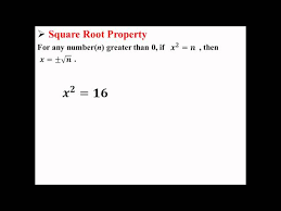 Square Root Property