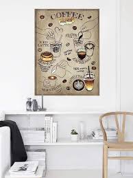 1pc Coffee Drinks Menu Canvas Poster