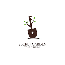 Secret Garden With Shovel Icon Logo Design