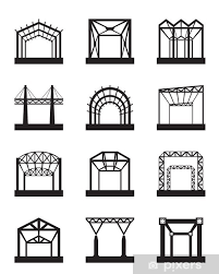 Wall Mural Metal Structures Icon Set