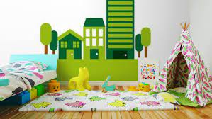 Wall Mural Green City Icon Over White