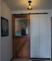 Barn Door With Glass With Roller Track
