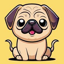 Cute Pug Dog Hand Drawn Cartoon Sticker