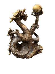 Chinese Dragon Statue In Bronze 1970s