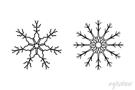 Doodle Snowflake Icon Set Isolated