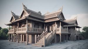 Exterior Background Of Thai Style House