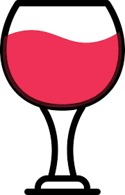 Flat Style Wine Glass Icon In Pink And