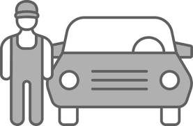 Mechanic Icon In White And Gray Color