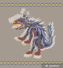 Wall Mural Traditional Aztec Coyote