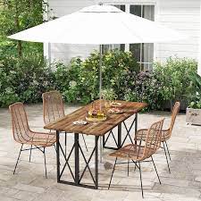Acacia Wood 67 In Outdoor Dining Table