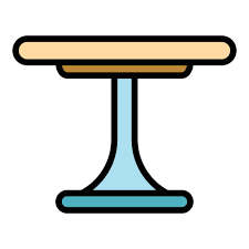 Round Bar Table Icon Outline Style