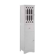 Urtr White Storage Cabinet With 2 Doors 1 Drawer Tall Bathroom Cabinet With Adjustable Shelf Narrow Floor Storage Cabinet