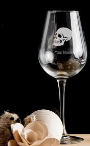Skull Personalised Wine Glass Red Wine