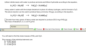 Solved Lithium Nitride Reacts With