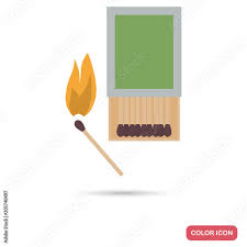 A Match Box And A Lighted Match Color