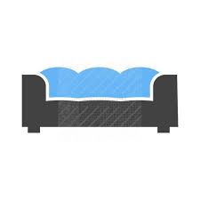 Large Sofa Blue Black Icon Iconbunny
