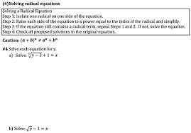 Solving Radical Equations Solving