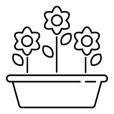 Outdoor Flower Pot Vector Icon