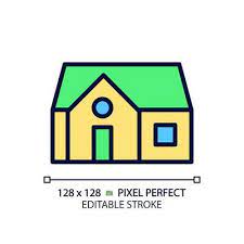 Story House Pixel Perfect Linear Icon