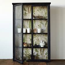 Black Wood Cabinet With Glass Doors