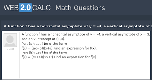 A Function F Has A Horizontal Asymptote