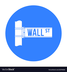 Wall Street Sign Icon In Black Style