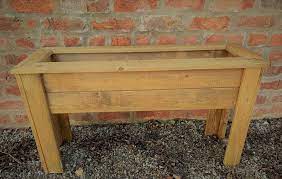 Planter With Legs Trough Wood Ready