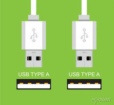 Usb Type A Socket And Cable Vector Icon