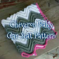 Crochet Cheveron Baby Car Seat Blanket