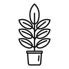 Indoor Flower Plant Icon Outline Vector