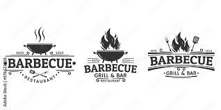 Bbq Icon Or Label Set Barbeque Logo